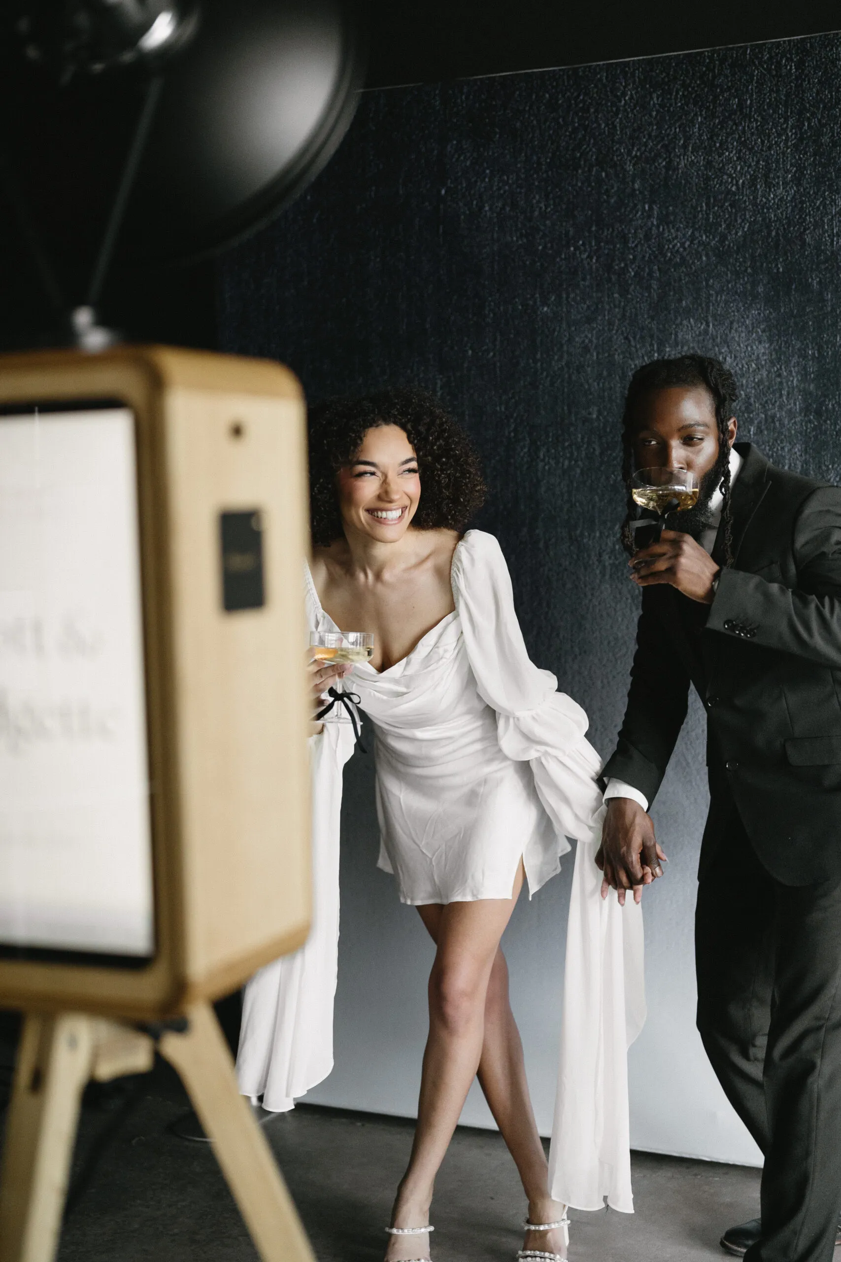 Professional photo booth at Florida wedding